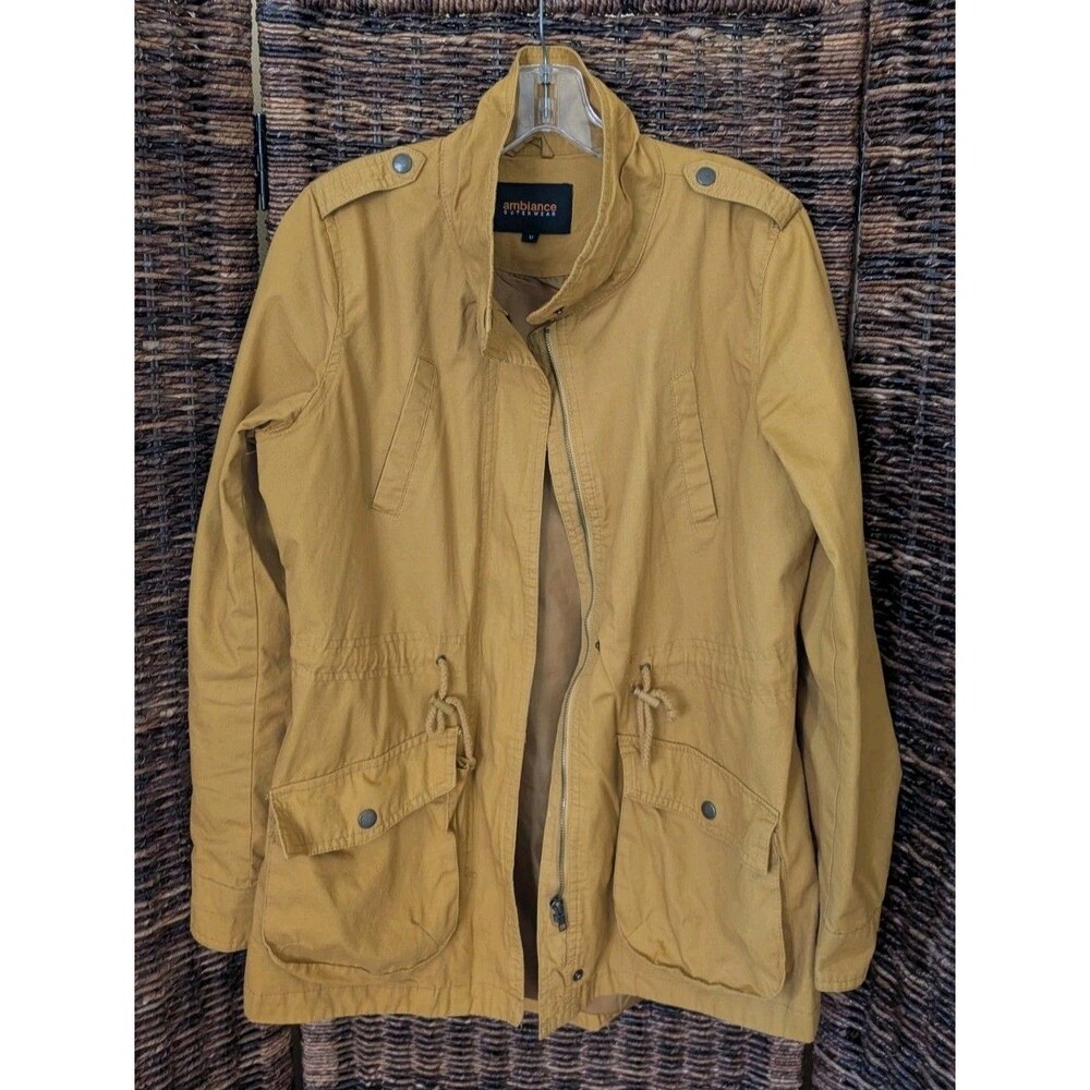 Ambiance Outerwear Utility Jacket Size M Military Mustard Street Louigi Anorak - Picture 7 of 16